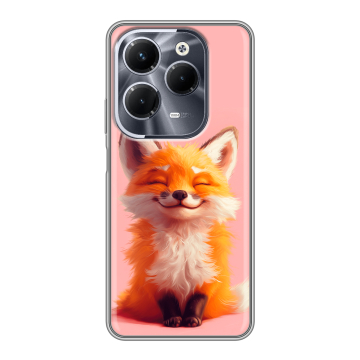 Силиконовый чехол на Infinix Hot 40 Pro с принтом милая лиса Силиконовый чехол на Infinix Hot 40 Pro с принтом милая лиса