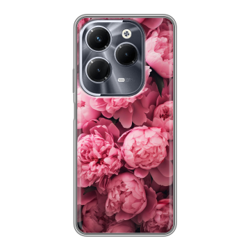 Силиконовый чехол на Infinix Hot 40 Pro с принтом цветы пионы Силиконовый чехол на Infinix Hot 40 Pro с принтом цветы пионы