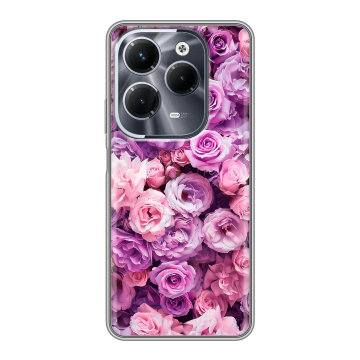 Силиконовый чехол на Infinix Hot 40 Pro с принтом лавандовые розы