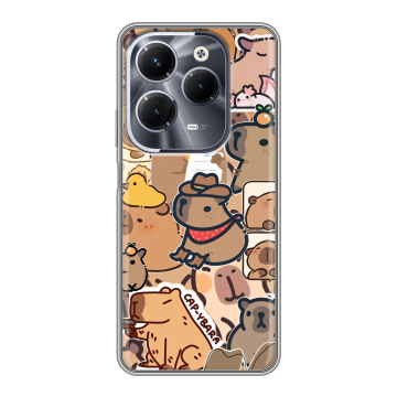 Силиконовый чехол на Infinix Hot 40 Pro с принтом капибара Силиконовый чехол на Infinix Hot 40 Pro с принтом капибара