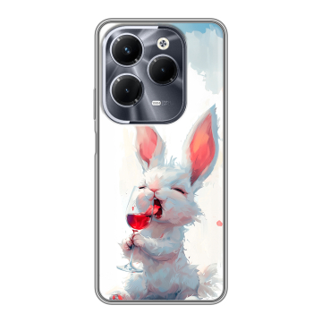 Силиконовый чехол на Infinix Hot 40 Pro с принтом кролик зайчик Силиконовый чехол на Infinix Hot 40 Pro с принтом кролик зайчик