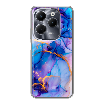 Силиконовый чехол на Infinix Hot 40 Pro с принтом синий мрамор Силиконовый чехол на Infinix Hot 40 Pro с принтом синий мрамор