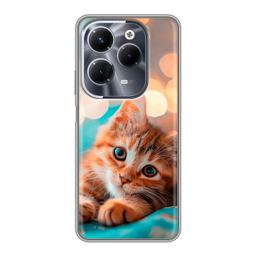 Силиконовый чехол на Infinix Hot 40 Pro с принтом котик Силиконовый чехол на Infinix Hot 40 Pro с принтом котик