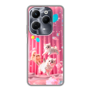 Силиконовый чехол на Infinix Hot 40 Pro с принтом милые котики