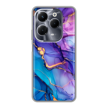 Силиконовый чехол на Infinix Hot 40 Pro с принтом синий мрамор Силиконовый чехол на Infinix Hot 40 Pro с принтом синий мрамор
