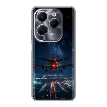 Силиконовый чехол на Infinix Hot 40 Pro с принтом самолет Силиконовый чехол на Infinix Hot 40 Pro с принтом самолет