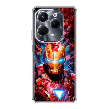 Силиконовый чехол на Infinix Hot 40 Pro с принтом Железный человек Ironman Силиконовый чехол на Infinix Hot 40 Pro с принтом Железный человек Ironman