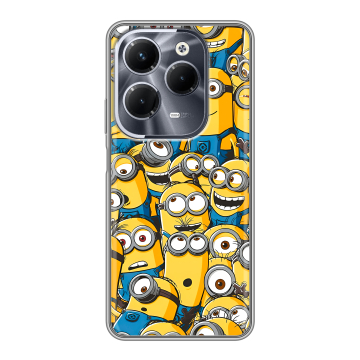 Силиконовый чехол на Infinix Hot 40 Pro с принтом Миньоны Силиконовый чехол на Infinix Hot 40 Pro с принтом Миньоны