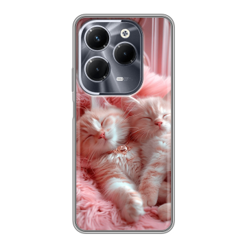 Силиконовый чехол на Infinix Hot 40 Pro с принтом котята котики