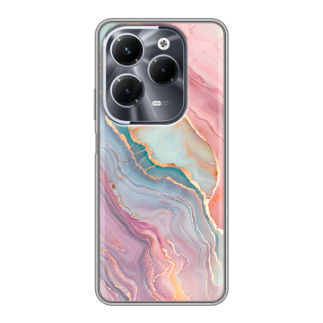 Силиконовый чехол на Infinix Hot 40 Pro с принтом розовый мрамор Силиконовый чехол на Infinix Hot 40 Pro с принтом розовый мрамор