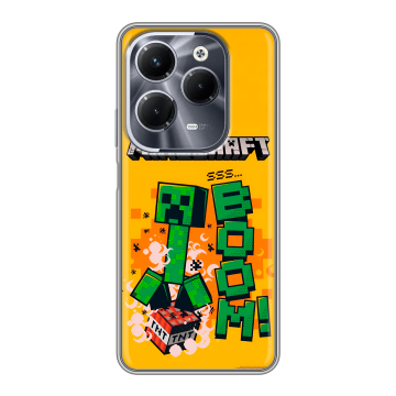 Силиконовый чехол на Infinix Hot 40 Pro с принтом Майнкрафт Minecraft Силиконовый чехол на Infinix Hot 40 Pro с принтом Майнкрафт Minecraft