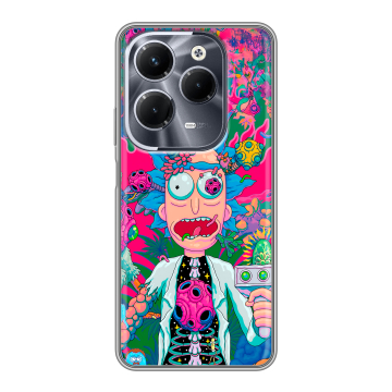 Силиконовый чехол на Infinix Hot 40 Pro с принтом Рик и Морти Rick Morty Силиконовый чехол на Infinix Hot 40 Pro с принтом Рик и Морти Rick Morty