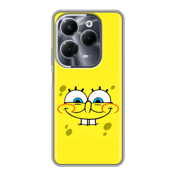 Силиконовый чехол на Infinix Hot 40 Pro с принтом спанчбоб спанч боб Силиконовый чехол на Infinix Hot 40 Pro с принтом спанчбоб спанч боб