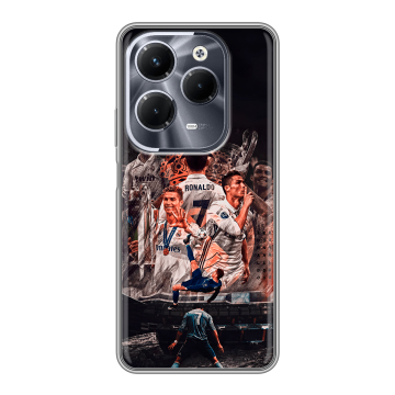 Силиконовый чехол на Infinix Hot 40 Pro с принтом Реал Роналдо Real Ronaldo Силиконовый чехол на Infinix Hot 40 Pro с принтом Реал Роналдо Real Ronaldo