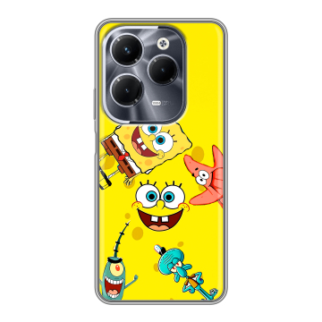 Силиконовый чехол на Infinix Hot 40 Pro с принтом Спанч боб Спанчбоб Силиконовый чехол на Infinix Hot 40 Pro с принтом Спанч боб Спанчбоб