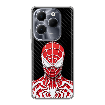 Силиконовый чехол на Infinix Hot 40 Pro с принтом человек паук spiderman Силиконовый чехол на Infinix Hot 40 Pro с принтом человек паук spiderman