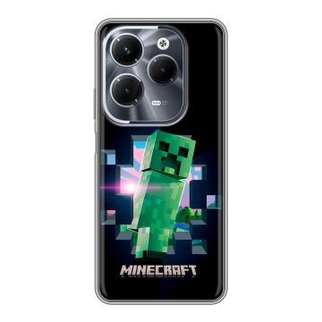 Силиконовый чехол на Infinix Hot 40 Pro с принтом Майнкрафт Minecraft Силиконовый чехол на Infinix Hot 40 Pro с принтом Майнкрафт Minecraft