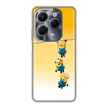 Силиконовый чехол на Infinix Hot 40 Pro с принтом Миньоны Силиконовый чехол на Infinix Hot 40 Pro с принтом Миньоны