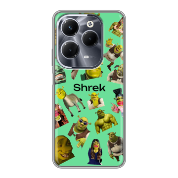 Силиконовый чехол на Infinix Hot 40 Pro с принтом Шрек Shrek