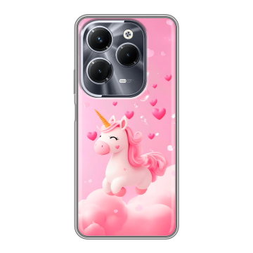Силиконовый чехол на Infinix Hot 40 Pro с принтом Единорог Силиконовый чехол на Infinix Hot 40 Pro с принтом Единорог