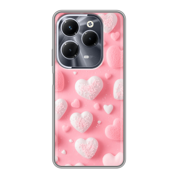 Силиконовый чехол на Infinix Hot 40 Pro с принтом Сердечки Силиконовый чехол на Infinix Hot 40 Pro с принтом Сердечки