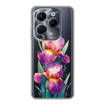 Силиконовый чехол на Infinix Hot 40 Pro с принтом Цветы орхидеи