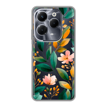 Силиконовый чехол на Infinix Hot 40 Pro с принтом Цветы паттерн