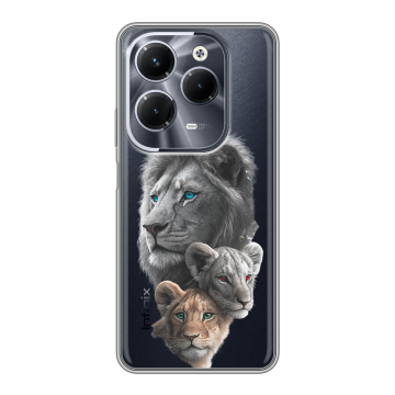 Силиконовый чехол на Infinix Hot 40 Pro с принтом Львы