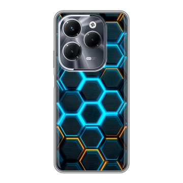 Силиконовый чехол на Infinix Hot 40 Pro с принтом Неоновые соты