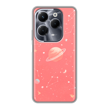 Силиконовый чехол на Infinix Hot 40 Pro с принтом Розовый космос