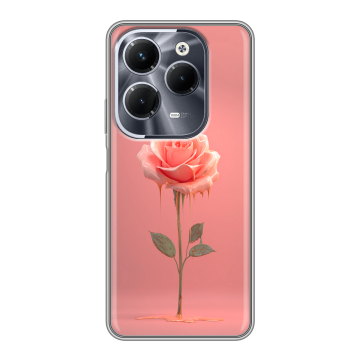 Силиконовый чехол на Infinix Hot 40 Pro с принтом Розовая роза
