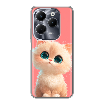 Силиконовый чехол на Infinix Hot 40 Pro с принтом Розовый котенок