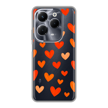 Силиконовый чехол на Infinix Hot 40 Pro с принтом Сердечки