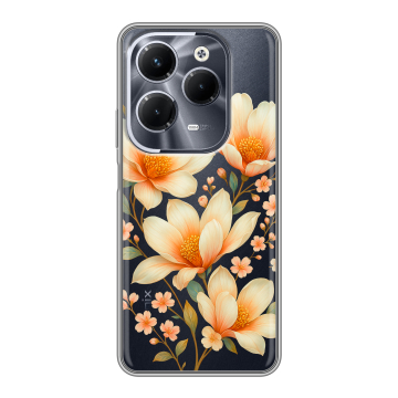 Силиконовый чехол на Infinix Hot 40 Pro с принтом Цветы