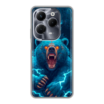 Силиконовый чехол на Infinix Hot 40 Pro с принтом Медведь