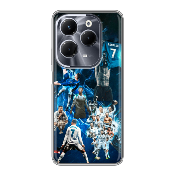 Силиконовый чехол на Infinix Hot 40 Pro с принтом Реал Роналдо