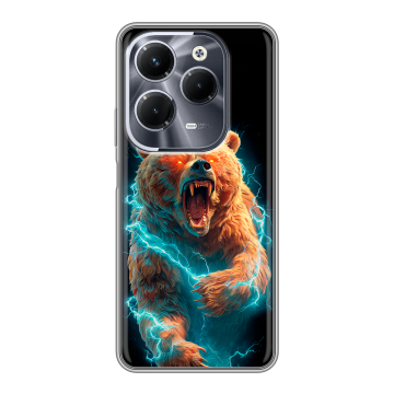 Силиконовый чехол на Infinix Hot 40 Pro с принтом Медведь