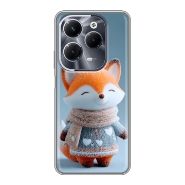 Силиконовый чехол на Infinix Hot 40 Pro с принтом Лиса