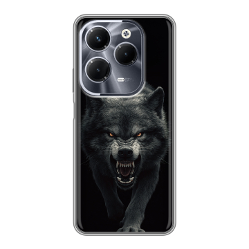 Силиконовый чехол на Infinix Hot 40 Pro с принтом Волк Силиконовый чехол на Infinix Hot 40 Pro с принтом Волк