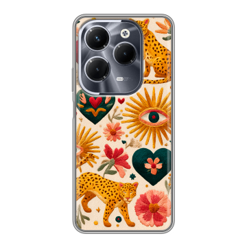 Силиконовый чехол на Infinix Hot 40 Pro с принтом Модный принт