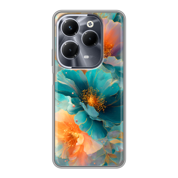 Силиконовый чехол на Infinix Hot 40 Pro с принтом Цветы
