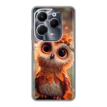 Силиконовый чехол на Infinix Hot 40 Pro с принтом Милая сова