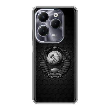 Силиконовый чехол на Infinix Hot 40 Pro с принтом Герб Флаг СССР Силиконовый чехол на Infinix Hot 40 Pro с принтом Герб Флаг СССР