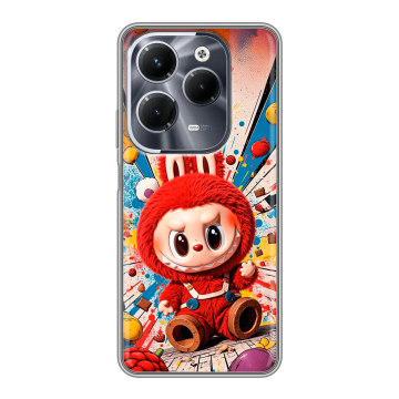 Силиконовый чехол на Infinix Hot 40 Pro с принтом Labubu Лабубу Силиконовый чехол на Infinix Hot 40 Pro с принтом Labubu Лабубу
