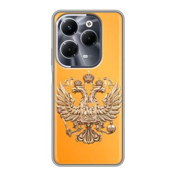 Силиконовый чехол на Infinix Hot 40 Pro с принтом Герб Флаг России
