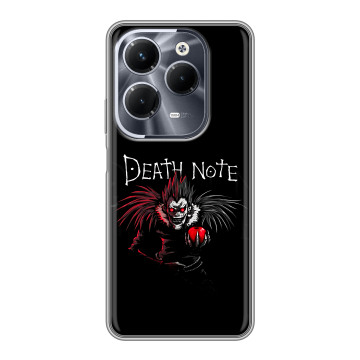 Силиконовый чехол на Infinix Hot 40 Pro с принтом Death note Тетрадь смерти Силиконовый чехол на Infinix Hot 40 Pro с принтом Death note Тетрадь смерти
