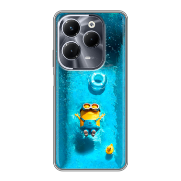 Силиконовый чехол на Infinix Hot 40 Pro с принтом Миньоны