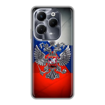 Силиконовый чехол на Infinix Hot 40 Pro с принтом Флаг России Силиконовый чехол на Infinix Hot 40 Pro с принтом Флаг России