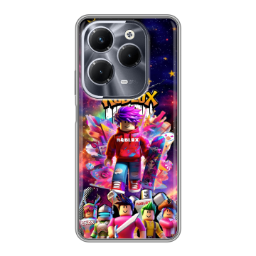 Силиконовый чехол на Infinix Hot 40 Pro с принтом Roblox Роблокс