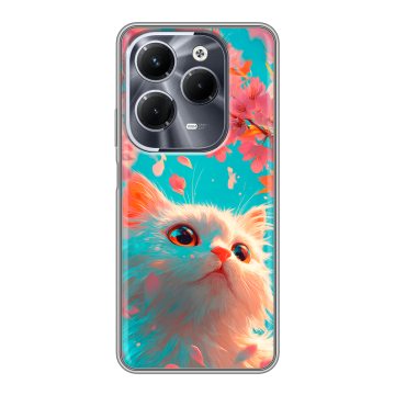 Силиконовый чехол на Infinix Hot 40 Pro с принтом Красивый кот